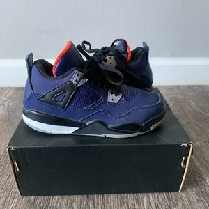 Jordan’s 4s Retros & Size 13c in Kids. They are suede material n good condition.